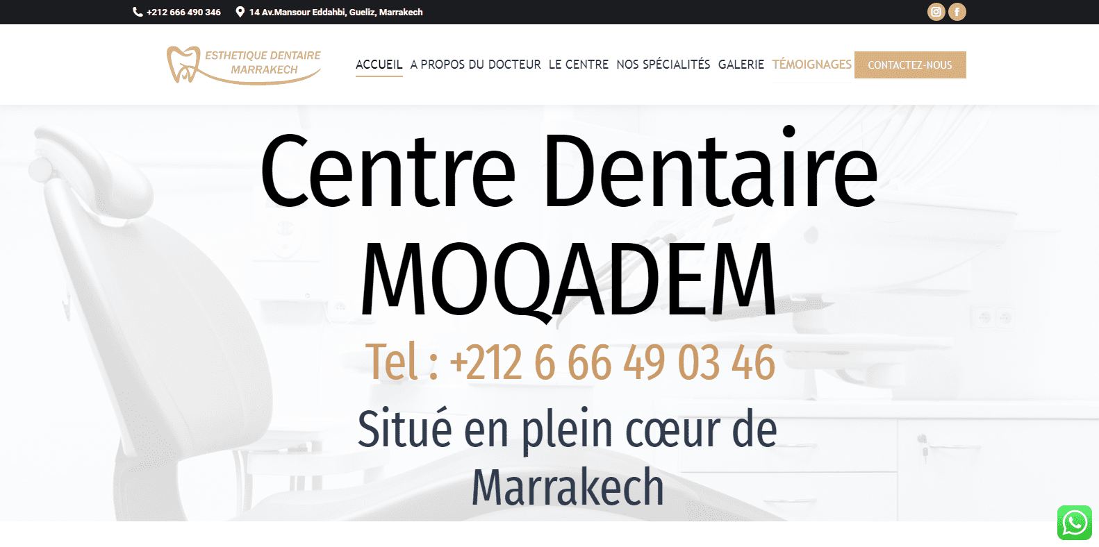 création de site web pour Esthetique Dentaire Marrakech
